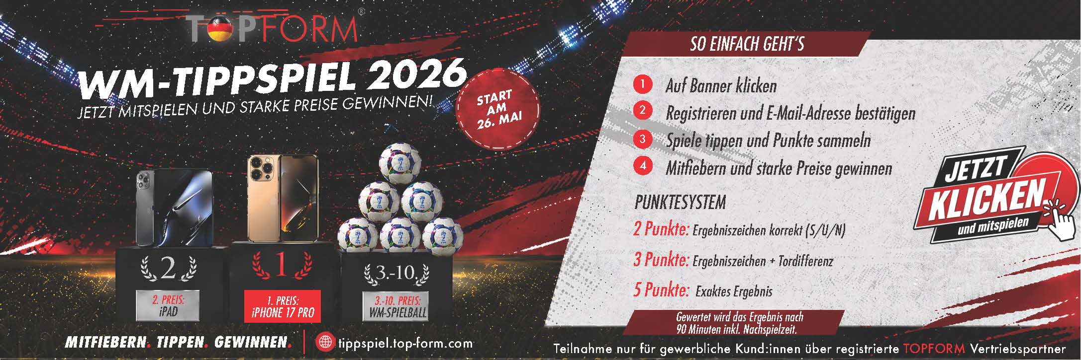 Mehr über den Artikel erfahren TOPFORM WM-Tippspiel 2026
